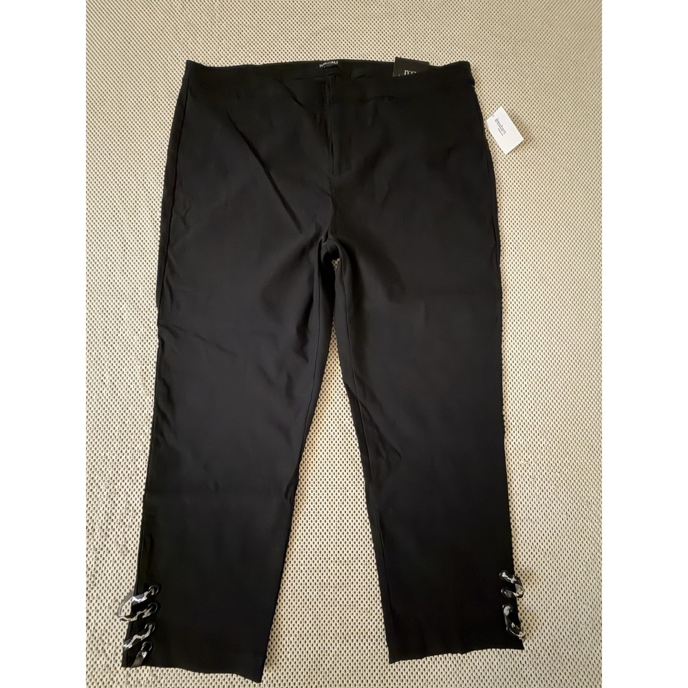 NEW Roz & Ali Black Capri Pants Plus Size 22W Crop Ankle Dressbarn Classic Fit